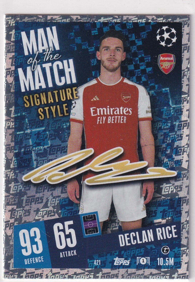 デクラン・ライス オートグラフ Topps Match Attax Champions League 23/24 Nr. 421 Declan Rice