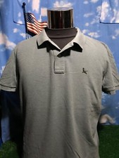 Eddie Bauer greenish green blue large L Polo shirt button c10