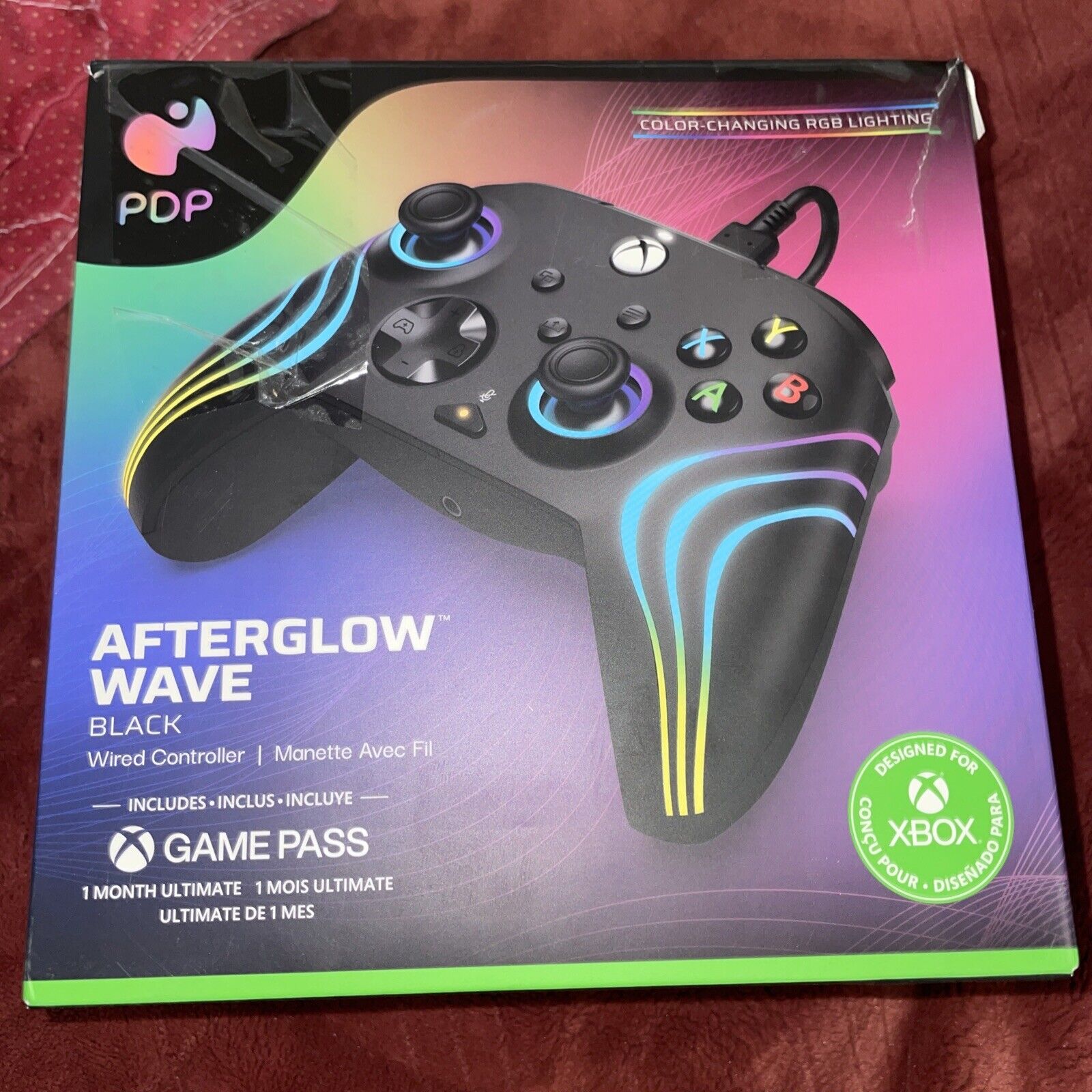 PDP Xbox & PC Afterwave Glow Black Wired Controller Includes 1