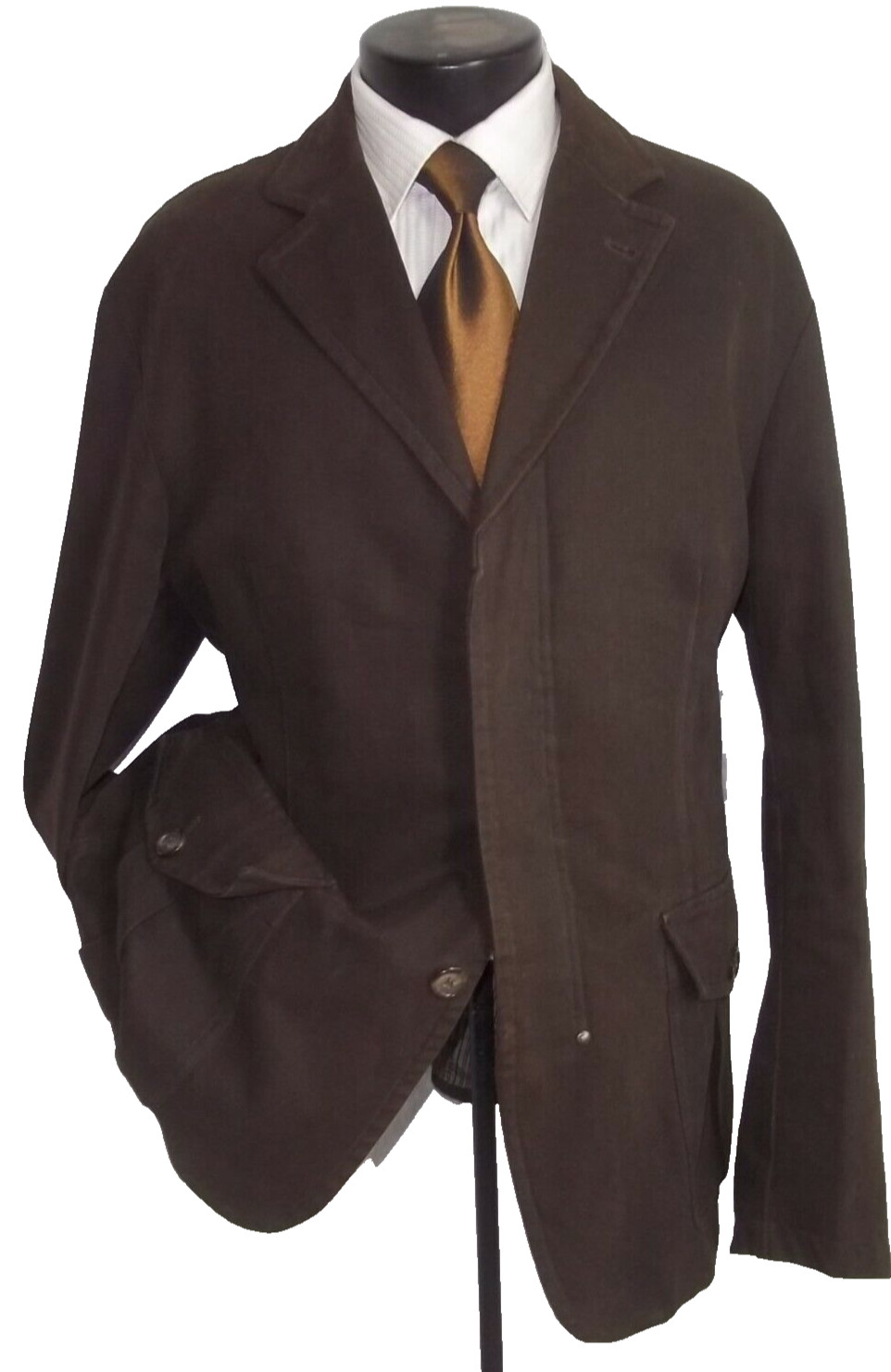 Paoloni Brown 3Button Patch Pockets Casual Cotton… - image 1