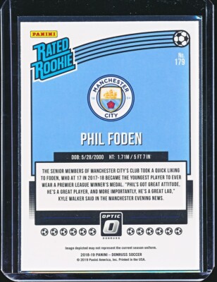 PHIL FODEN 2018-19 PANINI DONRUSS OPTIC RATED ROOKIE RC #179