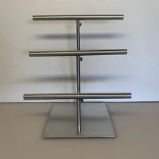 3 Tier Adjustable Jewelry Stand/Retail Store Fixture/Display - Chrome New 5”-23”