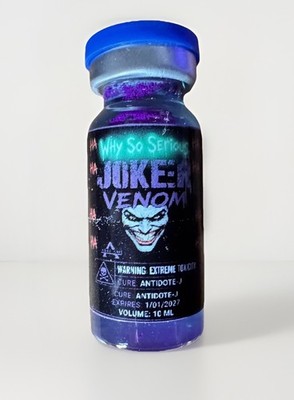 10ml Joker Venom Glowing Green/purple Glass Prop Vial inspired by the DC Comics