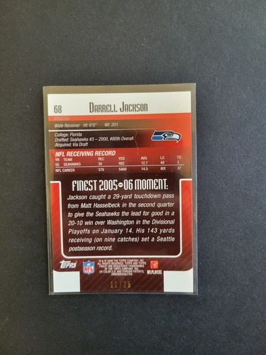 (52) 2006 Topps Finest Football Refractor /25, /99, /150, /250, /299, /399 Lot - Picture 8 of 19