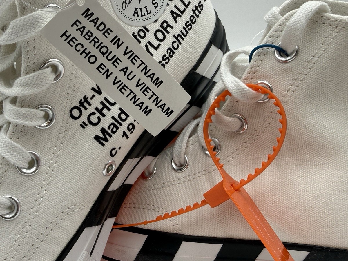 DS New Off-White Converse Chuck 70 White Size 9 Authentic White OG