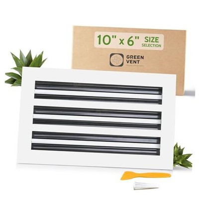 10x6 Decorative Aluminum Air Vent Cover - Linear Slot Diffuser for Wall, 