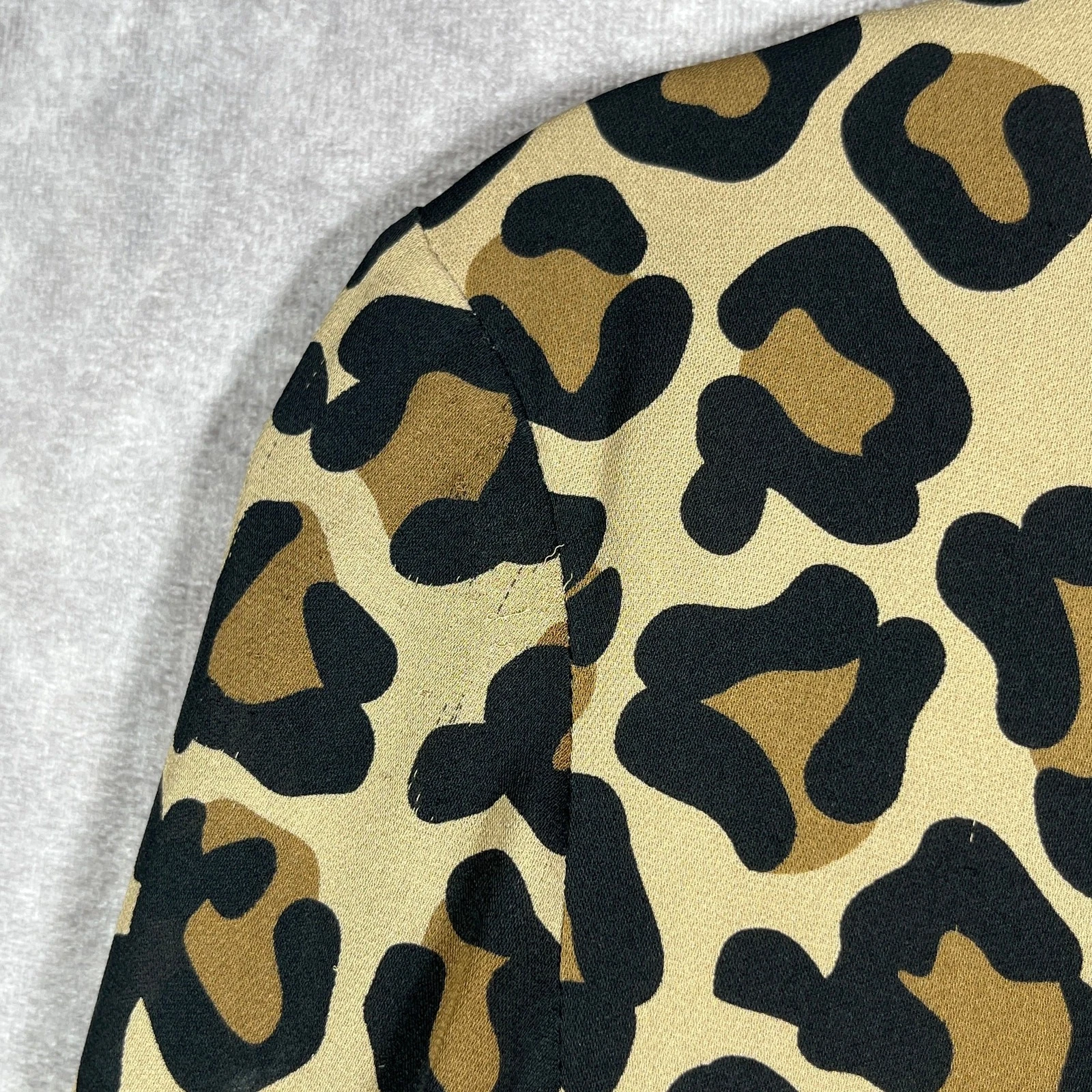 Abito donna Tory Burch seta taglia 8 marrone stampa leopardata manica lunga foderato