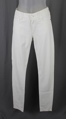 Saint Laurent Women's White Cotton Coated Denim Skinny Jeans Size 27