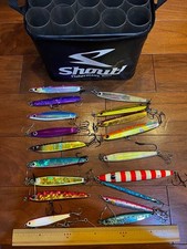 18 pieces of metal jigs for hairtail (beltfish) jigging with a case