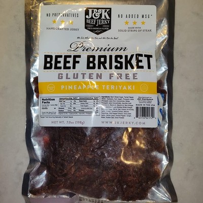 J&K Jerky Beef Brisket Jerky - Pineapple Teriyaki - Hand Crafted Small Batch Ame