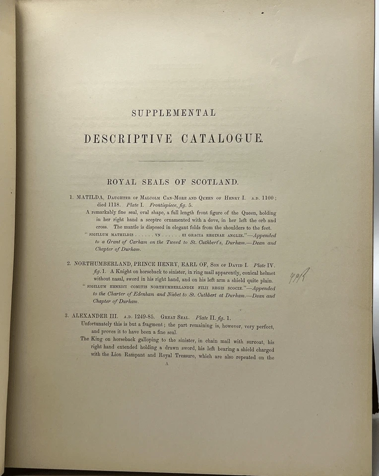 Supplemental Descriptive Catalogue of Ancient Scottish Seals Royal, Baronial, .. - Image 4 of 4