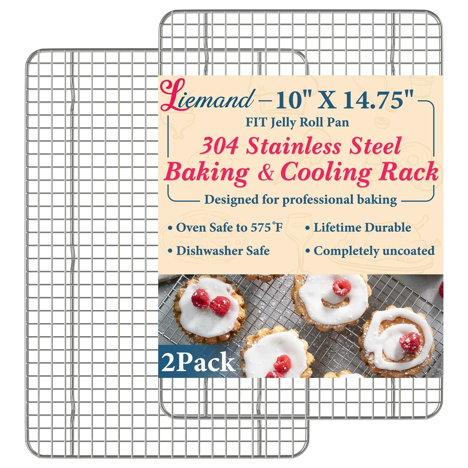 Cooling Racks for Cooking and Baking - 10"x14.75" Oven Safe Premium Stainless...
Opens in a new wind