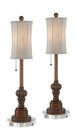 Regency Hill Bertie Rustic Traditional Buffet Table Lamps 28" Tall Skinny Set...