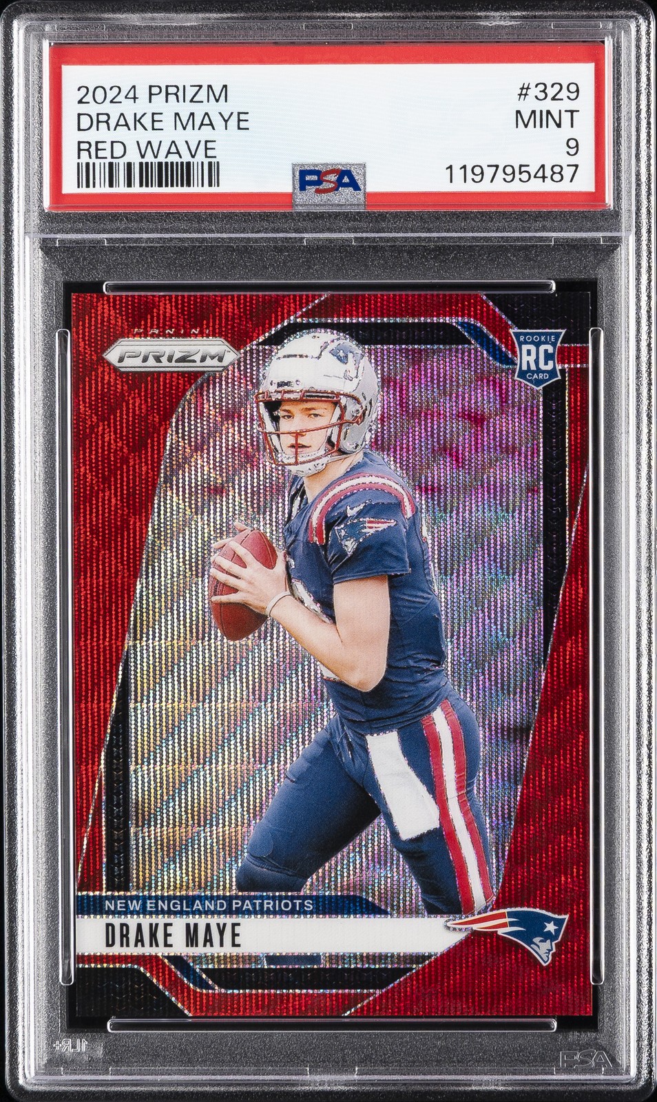 2024 PANINI PRIZM RED WAVE #329 DRAKE MAYE 117/149 PSA 9
