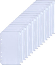 HAUTOCO 15PCS A6 Binder Pockets 6-Hole Budget Envelopes Planner Inserts for A6 6