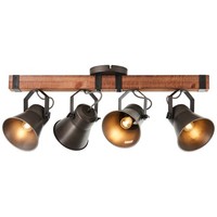 Brilliant 85831/46 Decca Vintage Holz Decken Spot Balken Leuchte Lampe 4-Flammig