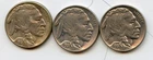 1937 PDS Buffalo Nickel Cent  Uncirculated Lot of 3  * No Reserve *
