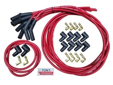 Tons 45 135 Red 8mm Spark Plug Wires Universal Chevy Gm Socket Distributor