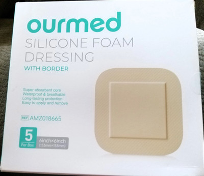 Molnlycke & Ourmed Silicone Foam Dressing W Border Bandage Lot - 6X6 3X3