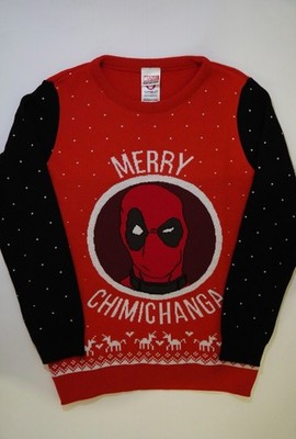 Sweter świąteczny Marvel Deadpool   czerwony męski (Numskull)