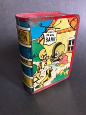 Vintage KIRCHHOF tin litho toy bank ANDY PANDA Series featuring LI'L EIGHT BALL