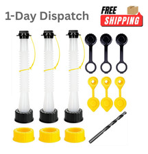 WHSSFINE 3 Kits Gas Can Spout Replacement with Vent Cap for 1 2 5 Gallon