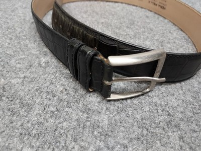 Vera Pelle Men Belt 105/90 Black Leather Dania for Andrews Milano Made in Italy 