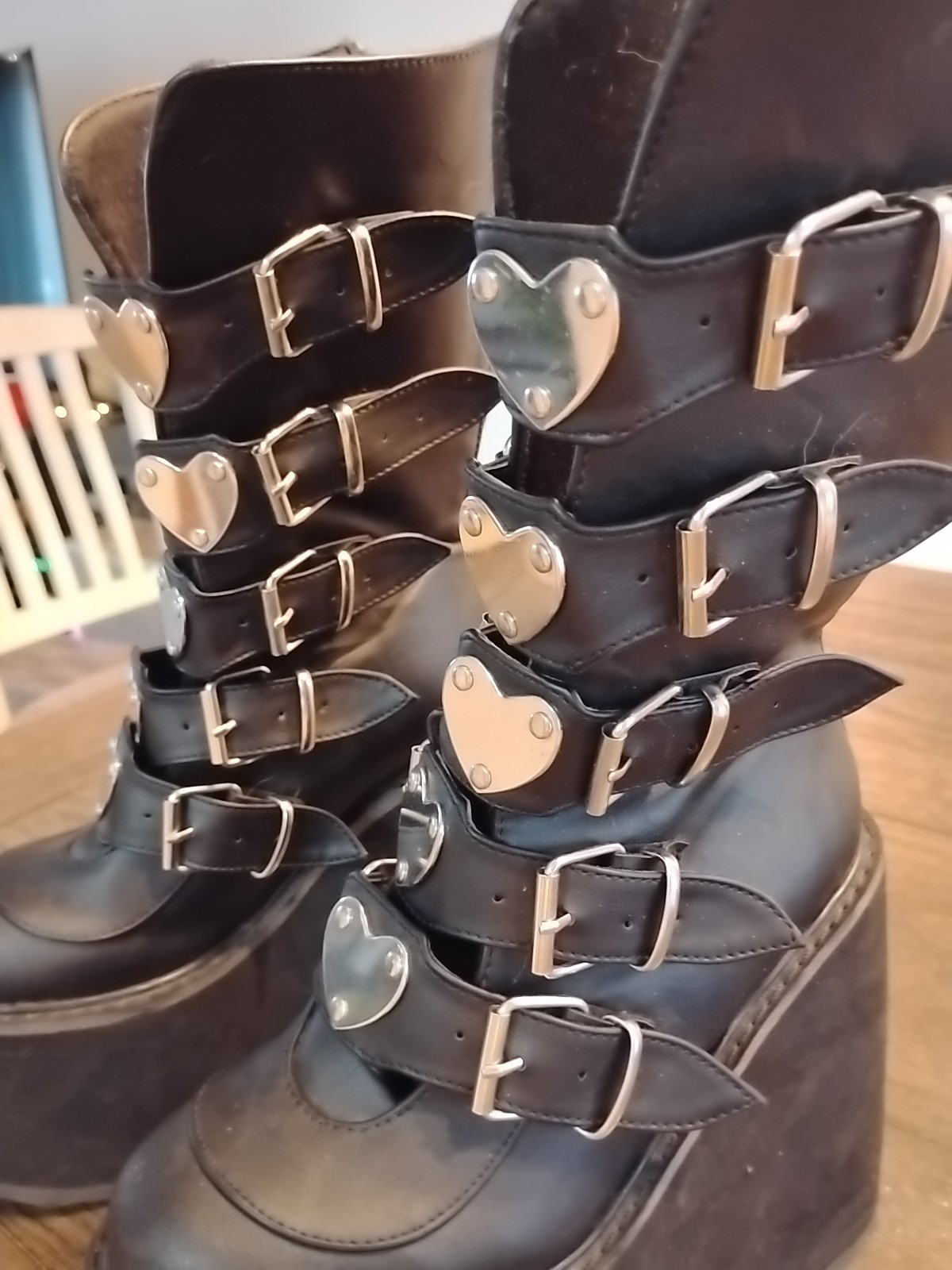 Demonia Women's Size 7  Boots Swing 230 Black Hea… - image 10