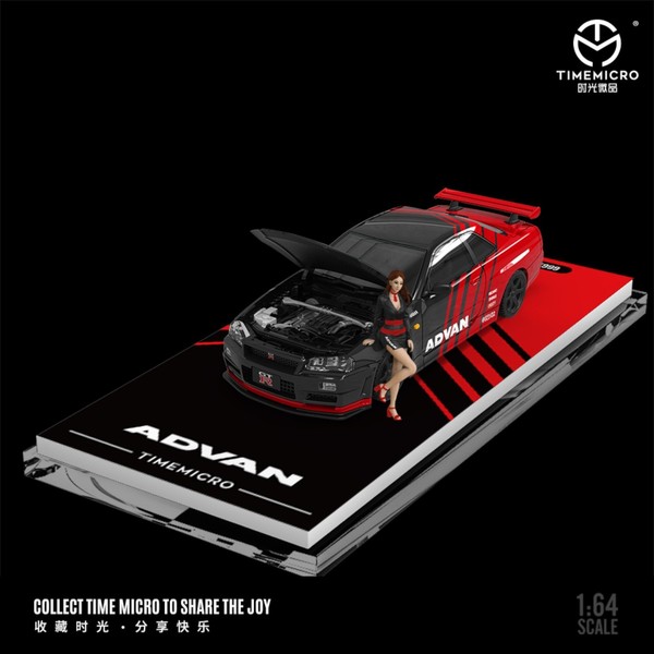 Timemicro - Nissan Skyline GT-R (R34) , Advan - Mit Figur - TM646316-1-image