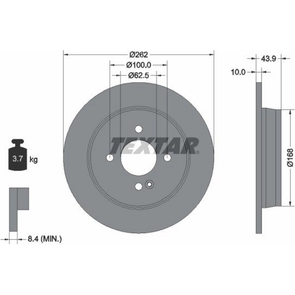 2X Textar 92242203 Bremsscheibe FüR KIA Hyundai RIO Stonic I20 I20 Active Bayon-image