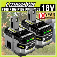 2PACK 8.0Ah For RYOBI 18V Battery One Plus High Capacity P108 Lithium-Ion P102