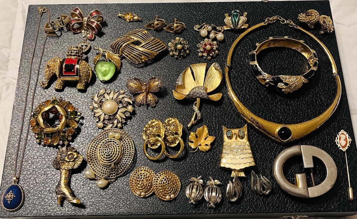 Vintage Jewelry Lot 14K Diamond Tiffany Co Ciner Trifari Giorgio