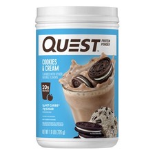 Quest Nutrition Cookies Cream Protein Powder, 20g Protein, 1g Sugar, Low Ca...