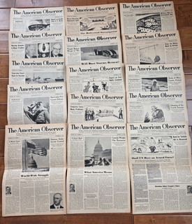 Set Of 15 Vintage 1947 1948 Newspaper/Magazine Collection The American Observer