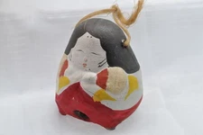 Japanese Clay Bell Ceramic Dorei Vintage Antique Princess 5.5x7cm