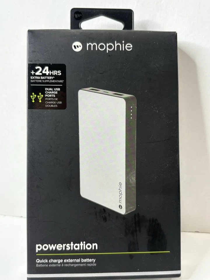 Mophie Gray Powerstation carregador rápido 24 horas bateria externa 6000 mAh novo na caixa - Imagem 2 de 4