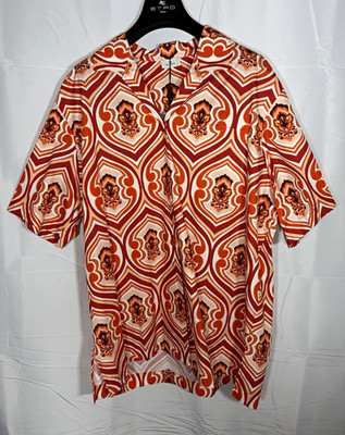 ETRO Milano Men's Size 40 Short Sleeve Geometric Button-Up Shirt Point Collar