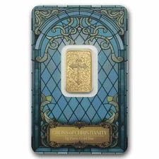 2025 PAMP Suisse Cross of Christianity 5 gram Gold Bar in Assay