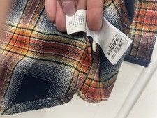 Gap Kids Boys blue  Orange Plaid Flannel Collared Long Sleeve Shirt M.