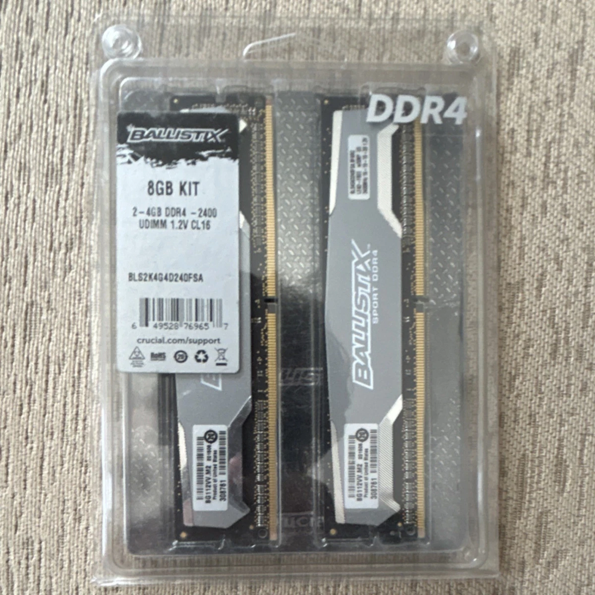 DDR4 SDRAM Ballistix 4 GB Capacity per Module Memory (RAM) for