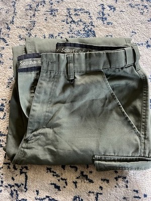Boy Scouts Of America Pants Mens 34 Green Classic Fit Convertible Canvas Uniform