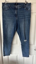 Women's Jeans Matalan Distressed size 18 Ankle Zip  (A16)