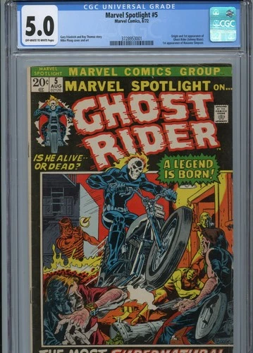 Marvel Spotlight 5 CGC Grade 5.0 1st Appearance Ghost Rider Johnny Blaze 1972