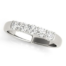 Best Deal!1.00Ct DE/VS Lab Grown Round Diamond 5 stone Wedding Band in Platinum