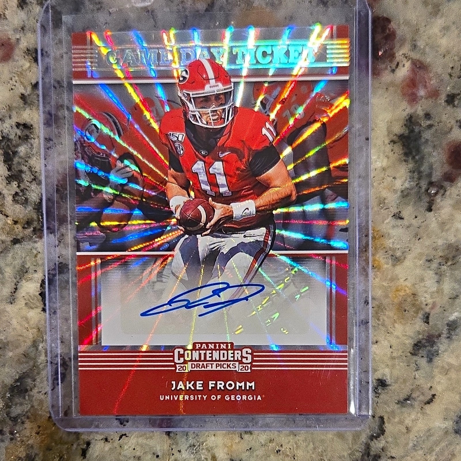 Panini 2020 Contenders Draft Picks Jake Fromm Game Day Ticket Sigs Auto #12 1/5