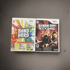 Nintendo Wii Band Hero and Green Day Rock Band Game Bundle CIB Tested