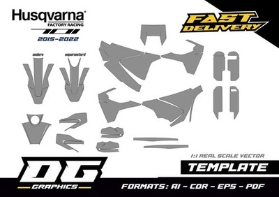 HUSQVARNA 701 ENDURO-MOTARD 2015-2023 Vector  Template 1:1 - Ai Cdr PDF EPS