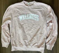 SPORTY & RICH Wellness Ivy Sweatshirt Size Medium Pink Made In USA Women
