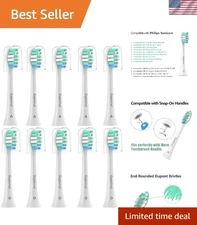 10-Pack Sonicare Replacement Heads with Gentle Nylon Bristles for Optimal Health