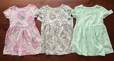 NWT Carter Girls Lot of 3 Dresses Size 24 Mos. 2 T 100 Cotton Floral